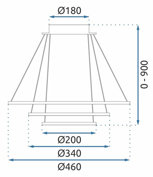 Toolight Toolight, LED stropné svietidlo 46cm, 100W, G042-3CP, zlatá lesklá, OSW-06309