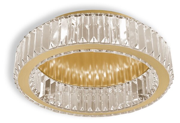 Toolight Toolight, LED krištáľové stropné svietidlo 40cm, 24W, 4000K, 1120lm, APP1720-C, zlatá matná, OSW-09301