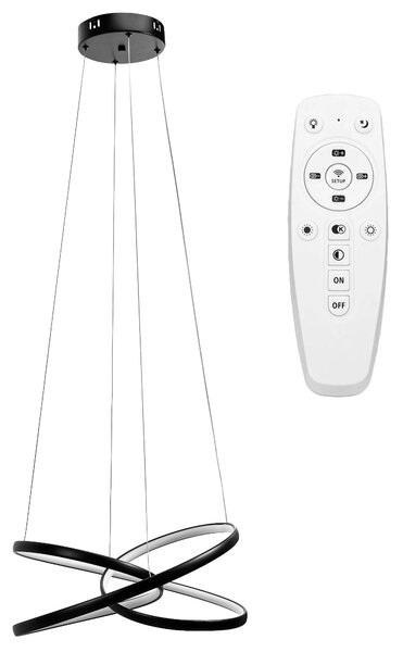 Toolight Toolight, LED stropné svietidlo 50cm, 32W + diaľkové ovládanie, G006-CP, čierna, OSW-09747