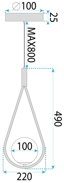 Toolight Toolight, stropné osvetlenie 1xE27 G111-1W, čierna, OSW-09736