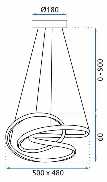Toolight Toolight, LED stropné svietidlo 50cm, 32W + diaľkové ovládanie, G006-CP, čierna, OSW-09747