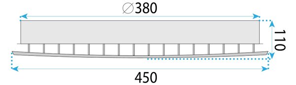 Toolight Toolight, LED stropné svietidlo 45cm, MS014-C, chrómová, OSW-09626