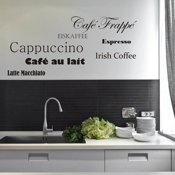 INSPIO-výroba darčekov a dekorácií - Nálepka na stenu - Káva na veľa spôsobov
