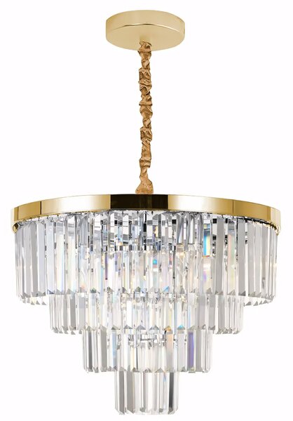 Toolight Toolight, závesný krištáľový stropný luster 58cm, 6xE14, APP1533-6CP4, zlatá, OSW-03255