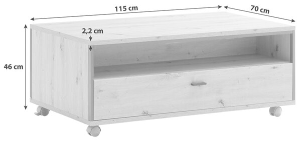 KONFERENČNÝ STOLÍK, antracitová, farba duba, kov, kompozitné drevo, 115/46/70 cm Livetastic - Stolíky do obývačky, Online Only