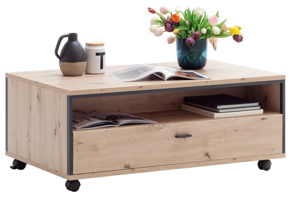 KONFERENČNÝ STOLÍK, antracitová, farba duba, kov, kompozitné drevo, 115/46/70 cm Livetastic - Stolíky do obývačky, Online Only
