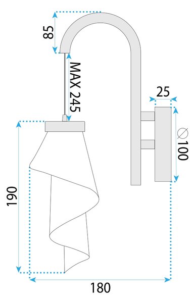 Toolight Toolight, LED nástenné svietidlo, 10W, 467 lm, APP1766-1W, ružové zlato, OSW-09310