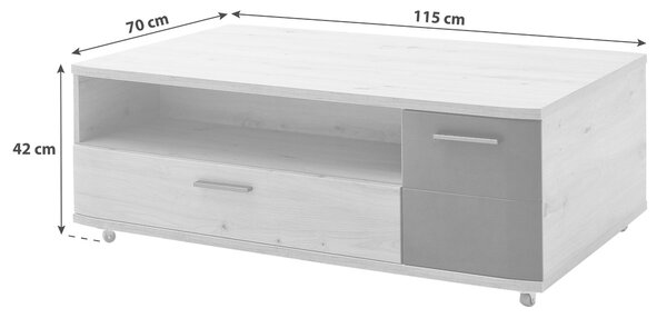 KONFERENČNÝ STOLÍK, antracitová, farba duba, kompozitné drevo, 115/70/42 cm Livetastic - Stolíky do obývačky, Online Only