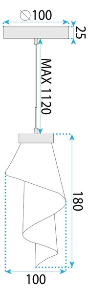 Toolight Toolight, LED závesné svietidlo, 10W, 4000K, 467lm, APP1765-1CP, ružové zlato, OSW-09309