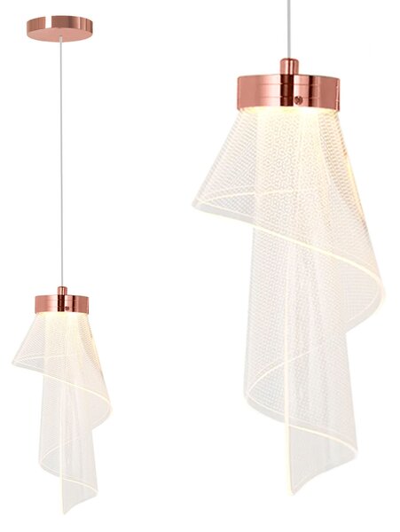 Toolight Toolight, LED závesné svietidlo, 10W, 4000K, 467lm, APP1765-1CP, ružové zlato, OSW-09309