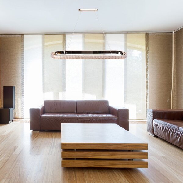Toolight Toolight, LED závesné svietidlo 90cm APP1751-CP, zlatá lesklá, OSW-06065