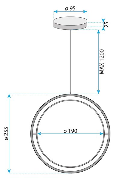 Toolight Toolight, závesné LED svietidlo 26cm, 4000K, APP1791-CP, zlatá matná, OSW-06068