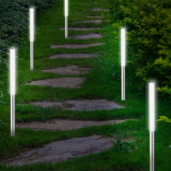 Sada 5 LED solárnych lámp - biela