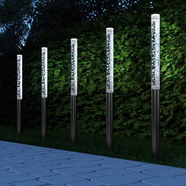 Sada 5 LED solárnych lámp - biela