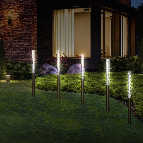 Sada 5 LED solárnych lámp - biela