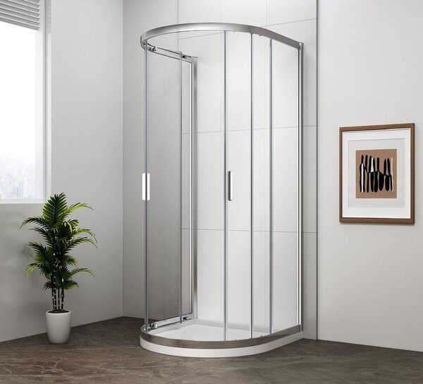 Polysan Polysan, EASY polkruhová sprchová zástena 900x900mm, číre sklo, EL4615