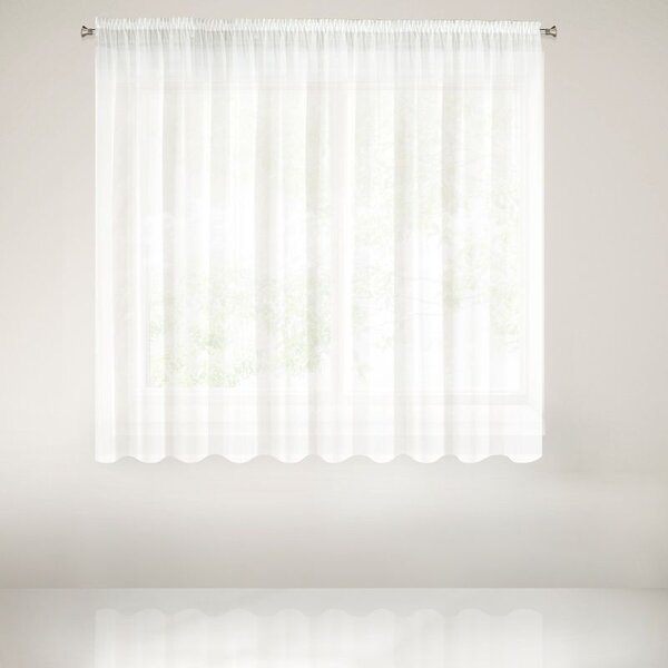 Hotová záclona s riasiacou páskou - Rebecca biela vintage, š. 3,5 m x d. 1,6 m