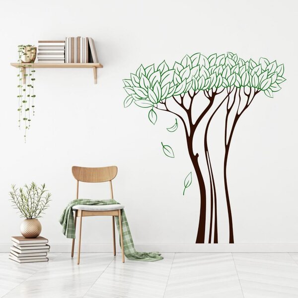 INSPIO-výroba darčekov a dekorácií - Nálepka na stenu - Padajúce listy