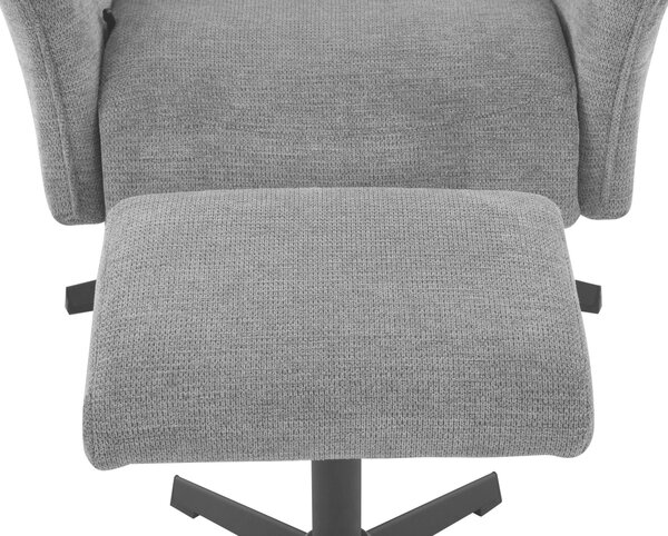 RELAXAČNÉ KRESLO S PODNOŽKOU, textil, sivá Welnova - Kreslá
