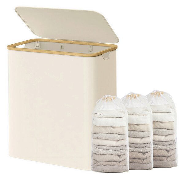 KÔŠ NA BIELIZEŇ, biela, béžová Boxxx - Žehlenie & pranie, Online Only