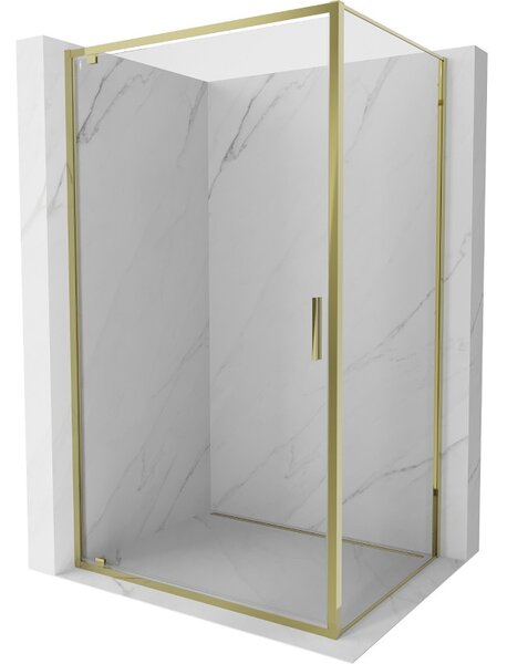Mexen Exo, výklopný sprchový kút 70 x 80 cm, číre sklo, zlatá, 8181-070-080-50-00
