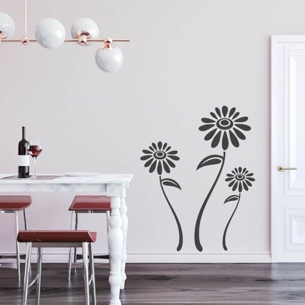 INSPIO-výroba darčekov a dekorácií - Nálepky na stenu - Tri kvety