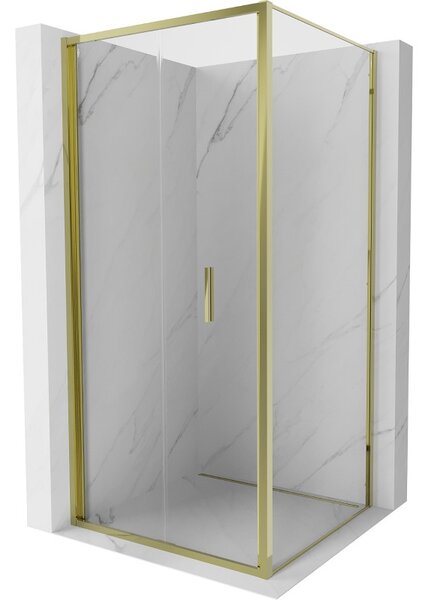 Mexen Exo, skladací sprchový kút 70 x 70 cm, číre sklo, zlatá, 816-070-070-50-00