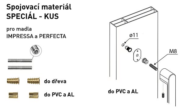 Madlo na dvere MP MPK - IMPRESSA (SP) KS (CUM - Meď matná), MP CUM (matná meď)