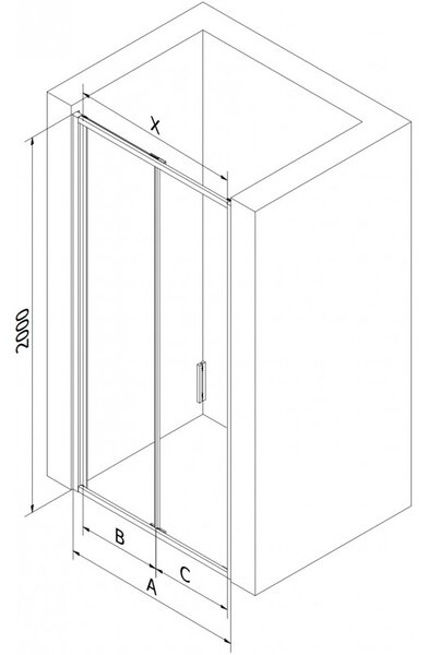 Mexen Exo, skladacie sprchové dvere, 110 cm, transparentné sklo, čierna, 816-110-000-70-00