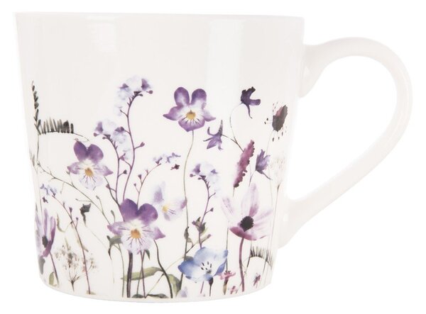 Biely/fialový porcelánový hrnček 430 ml Louka – Orion