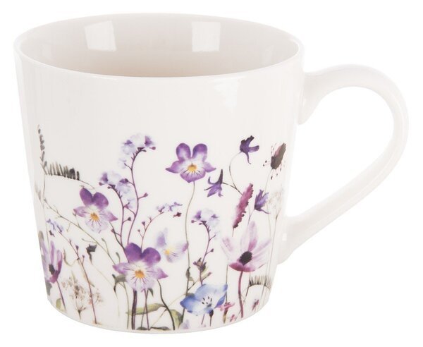 Biely/fialový porcelánový hrnček 430 ml Louka – Orion