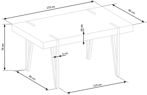 Halmar Jedálenský stôl YOHANN 170x90 dub san remo/čierny