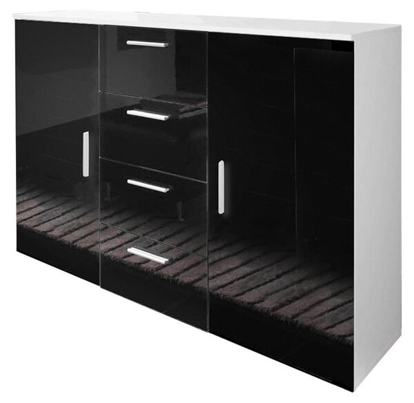 Mirjan24 Komoda Cami, Farby: biela / biely lesk 5902928110241
