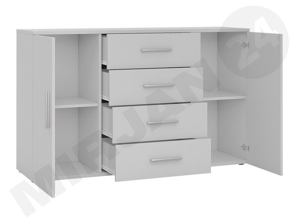 Mirjan24 Komoda Cami, Farby: biela / biely lesk 5902928110241