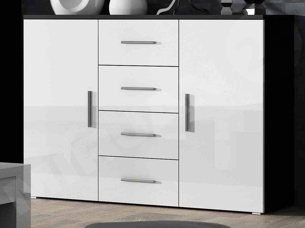 Mirjan24 Komoda Cami, Farby: biela / biely lesk 5902928110241