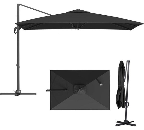 Záhradný slnečník s páčkou, model NP13292GR, 300 x 200 cm, antracitová farba