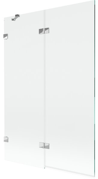 Mexen Lunar, 2-krídlová vaňová zástena ľavá 120 x 150 cm, číre sklo, chrómová, 897-120-100-01-00-L