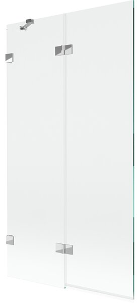 Mexen Lunar, 2-krídlová vaňová zástena ľavá 100 x 150 cm, číre sklo, chrómová, 897-100-100-01-00-L