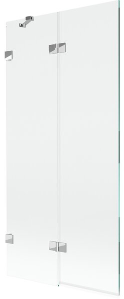 Mexen Lunar, 2-krídlová vaňová zástena ľavá 90 x 150 cm, číre sklo, chrómová, 897-090-100-01-00-L