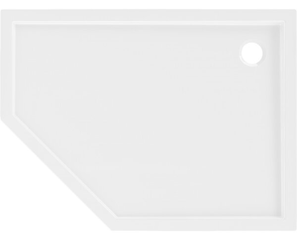 Mexen Flow Slim, pravostranná päťuholníková sprchová vanička 90 x 80 cm, biela lesklá, 46P108090R