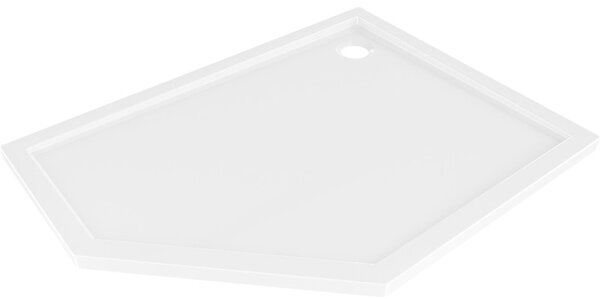 Mexen Flow Slim, pravostranná päťuholníková sprchová vanička 90 x 80 cm, biela lesklá, 46P108090R