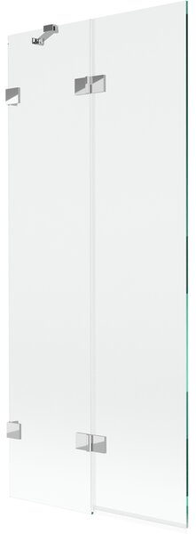 Mexen Lunar, 2-krídlová vaňová zástena ľavá 80 x 150 cm, číre sklo, chrómová, 897-080-100-01-00-L