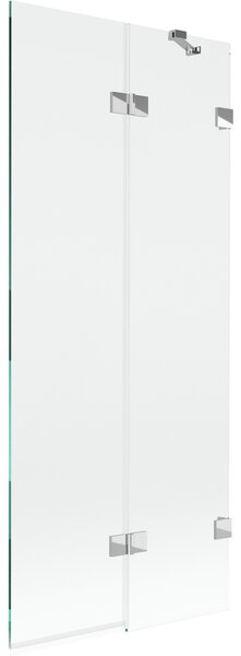 Mexen Lunar, 2-krídlová vaňová zástena pravá 80 x 150 cm, číre sklo, chrómová, 897-080-100-01-00-P