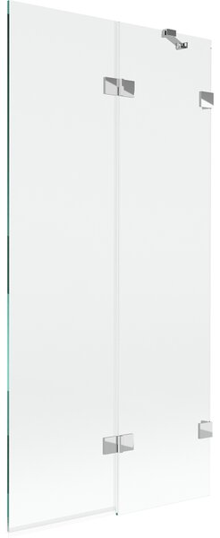 Mexen Lunar, 2-krídlová vaňová zástena pravá 90 x 150 cm, číre sklo, chrómová, 897-090-100-01-00-P