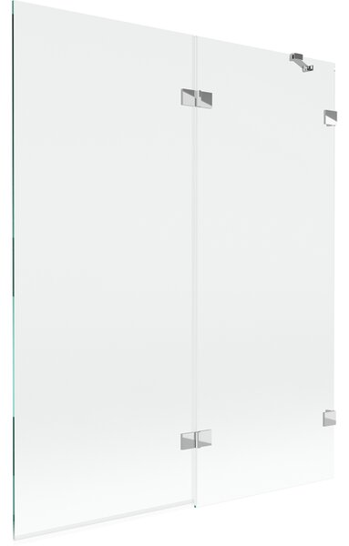 Mexen Lunar, 2-krídlová vaňová zástena pravá 140 x 150 cm, číre sklo, chrómová, 897-140-100-01-00-P