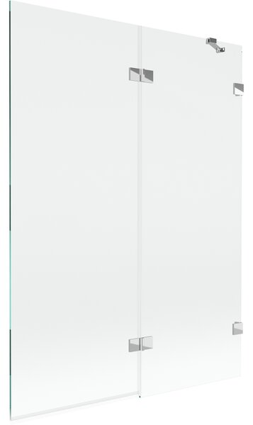Mexen Lunar, 2-krídlová vaňová zástena pravá 130 x 150 cm, číre sklo, chrómová, 897-130-100-01-00-P