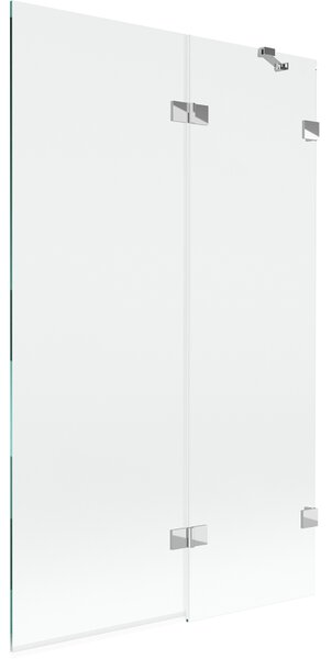 Mexen Lunar, 2-krídlová vaňová zástena pravá 110 x 150 cm, číre sklo, chrómová, 897-110-100-01-00-P