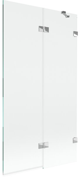 Mexen Lunar, 2-krídlová vaňová zástena pravá 100 x 150 cm, číre sklo, chrómová, 897-100-100-01-00-P