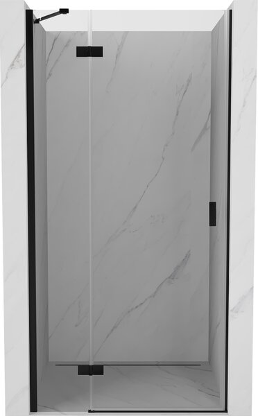 Mexen Mist-H, 1-krídlové sprchové dvere ľavé 70 cm, číre sklo, čierny profil, 8A5-070-000-70-00-L