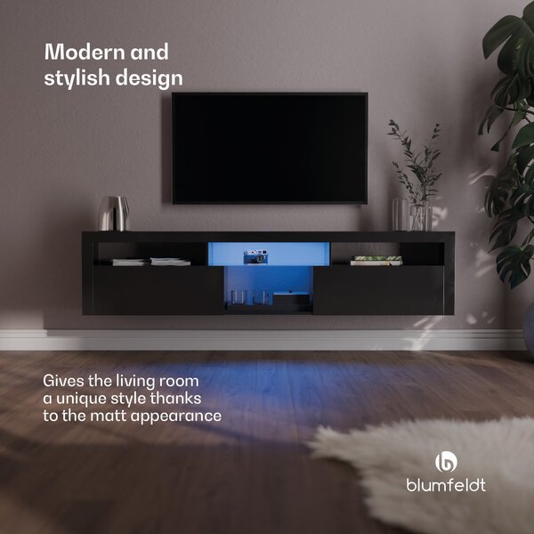 Blumfeldt Elgin, TV skrinka, 150 x 30 x 40 cm, LED